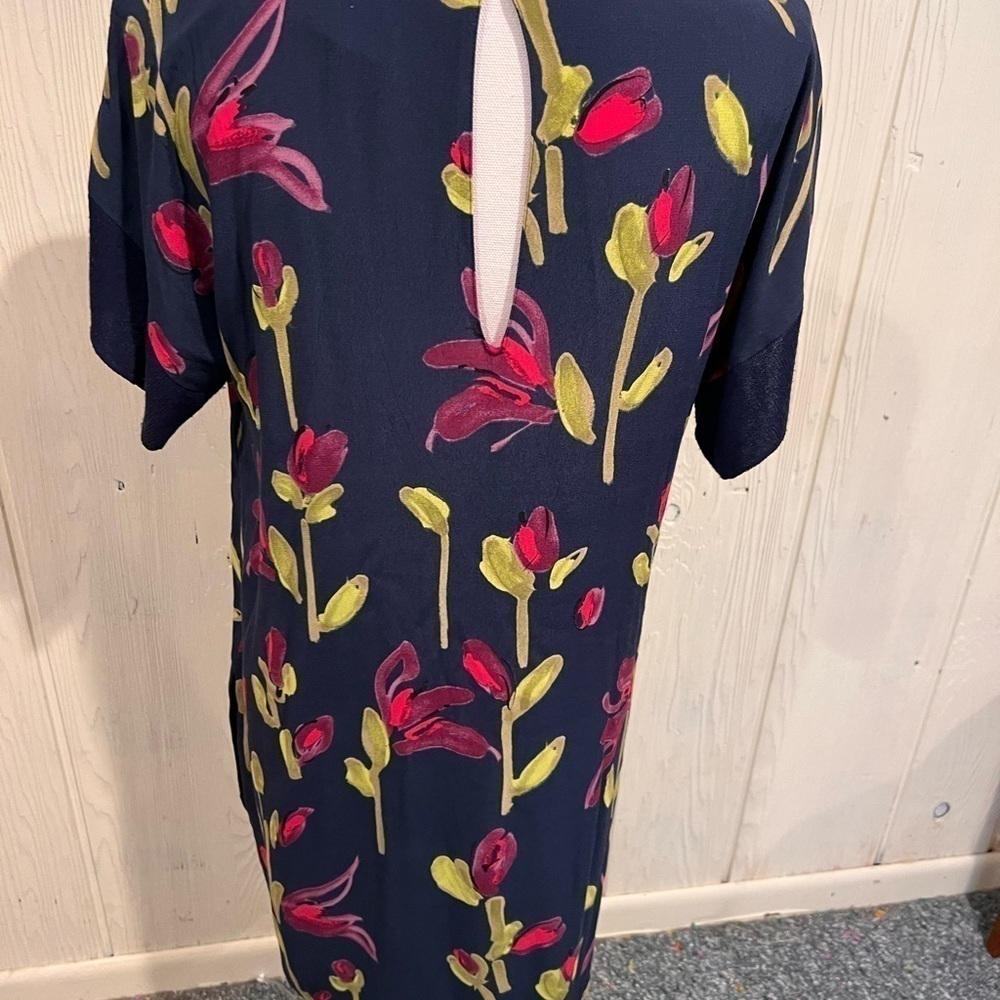 ZARA BASIC  Floral Shift Shirt tails Dress Size Medium - Picture 4 of 8
